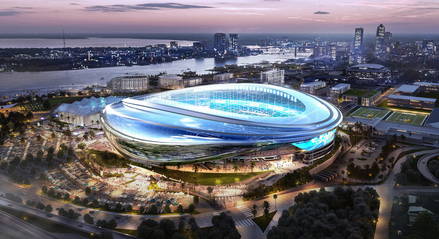 Стадион Jacksonville Jaguars накроют зеркальным навесом от жары и дождя